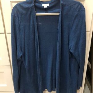 J Jill love linen cardigan XL light weight turquoise blue.